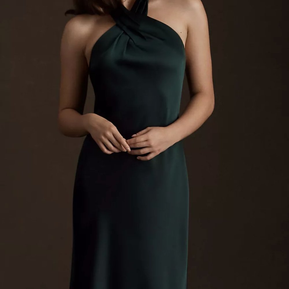 BHLDN Ruby Twist Halter Satin Gown